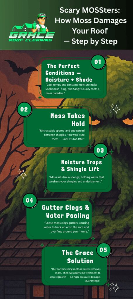 Moss Damages Roofs and Gutters